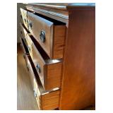 Six-Drawer Dresser With Mirror, Medium Wood Finish Six-Drawer Dresser With Mirror, Medium Wood Finish
