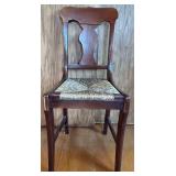 Vintage Wood Side Chair and Ornate Wall Mirror. SEE ALL PHOTOS Vintage Wood Side Chair and Ornate Wall Mirror. SEE ALL PHOTOS