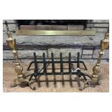 27 inch Fireplace Grate with Brass Andirons 27 inch Fireplace Grate with Brass Andirons