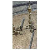 27 inch Fireplace Grate with Brass Andirons 27 inch Fireplace Grate with Brass Andirons
