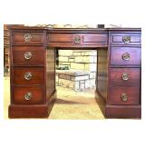 Wood Office Desk and Two Matching Chairs Wood Office Desk and Two Matching Chairs