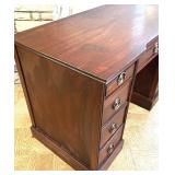 Wood Office Desk and Two Matching Chairs Wood Office Desk and Two Matching Chairs