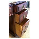 Wood Office Desk and Two Matching Chairs Wood Office Desk and Two Matching Chairs