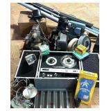 Vintage Projection Screens, Slide Projector, and A/V Equipment Lot Vintage Projection Screens, Slide Projector, and A/V Equipment Lot