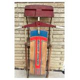 Vintage Silver Streak Wooden Sled with Metal Runners Vintage Silver Streak Wooden Sled with Metal Runners