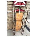 Vintage Silver Streak Wooden Sled with Metal Runners Vintage Silver Streak Wooden Sled with Metal Runners