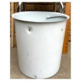Mixed Vintage Utility Lot: Stools, Rulers, Enamel Bucket, Clamp Lamp Mixed Vintage Utility Lot: Stools, Rulers, Enamel Bucket, Clamp Lamp