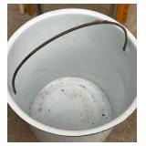 Mixed Vintage Utility Lot: Stools, Rulers, Enamel Bucket, Clamp Lamp Mixed Vintage Utility Lot: Stools, Rulers, Enamel Bucket, Clamp Lamp