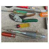 Hand tool lot with Hammers, Screwdrivers, Pliers, Stapler, and Hardware Hand tool lot with Hammers, Screwdrivers, Pliers, Stapler, and Hardware