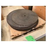 Stack of Industrial Grinding Discs or Machine Plates