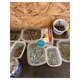 Hardware Lot Featuring Screws, Bolts, Nails