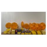 Traffic Warning Lights with Yellow Bases and Lenses