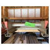 Extension Ladder With Aluminum Rails and Red Side Guards