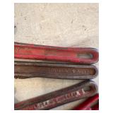 4 Assorted Pipe Wrenches in Varied Sizes