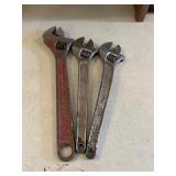 Three Adjustable Wrenches, Chrome Vanadium, 18-Inch and 380mm