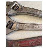Three Adjustable Wrenches, Chrome Vanadium, 18-Inch and 380mm