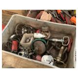 Tools and Hardware Components in Plastic Bin