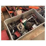 Tools and Hardware Components in Plastic Bin