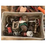 Tools and Hardware Components in Plastic Bin