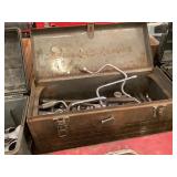 Metal Toolbox with Assorted Hand Tools and Drill Bits