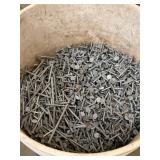 5 Gallon Bucket Nearly Full of Assorted Nails