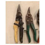 3 Assorted Metal Tin Snips