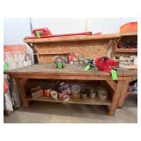 Wooden Workbench Only, No Contents Included