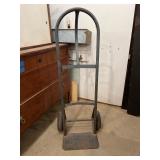 Metal Hand Truck with Two Wheels and Curved Handle