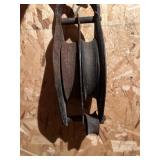 2 Vintage Metal Pulley Blocks