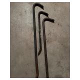 Three Steel Crowbars with Varied Lengths