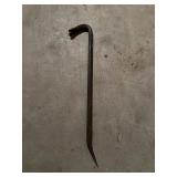 Two Steel Crowbars with Curved End