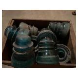 Hemingray42 Glass Insulators in a Wooden Crate