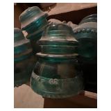 Hemingray42 Glass Insulators in a Wooden Crate