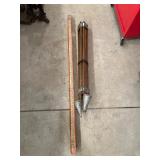 Vintage Wooden Surveying Tripod with Measuring Stick