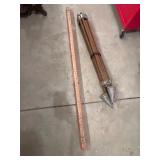 Vintage Wooden Surveying Tripod with Measuring Stick
