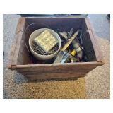 Misc. Box of Goodies in Vintage Wood Crate