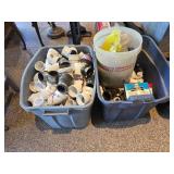 Two Bins and A Bucket of Misc. Plumbing Supplies