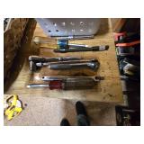 Box of Misc. Wrenches, Sockets Ratchets and lots of Misc. Bits