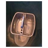 Large Plastic Bucket with Handles, Small Bucket and (2) Plastic Tool Bins