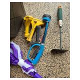 Assorted Gardening Tools, Hose Adapters, Fly Swatters and Pot