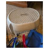 Assorted Cleaning Supplies and Step Stool