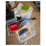Assorted Storage Containers and Decorative Items
