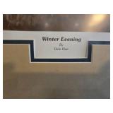 Large Dale Klee Framed Print "Winter Evening"