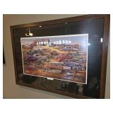 Large Dale Klee Framed Print "Hillside Chevies"