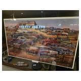 Large Dale Klee Framed Print "Hillside Chevies"