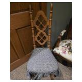 (2) High Quality Vintage Decorative Chairs, Upholstered Cane Back Chair with Armrests, Wooden Dinning Chair