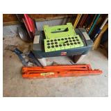 Step Stool, Storage Container, Car Jack Stands and Foldable Saw Horses