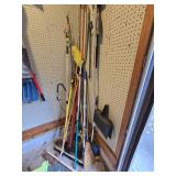 Contents of Corner, Brooms Saw, Cleaning Items
