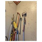 Contents of Corner, Brooms Saw, Cleaning Items
