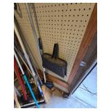 Contents of Corner, Brooms Saw, Cleaning Items
